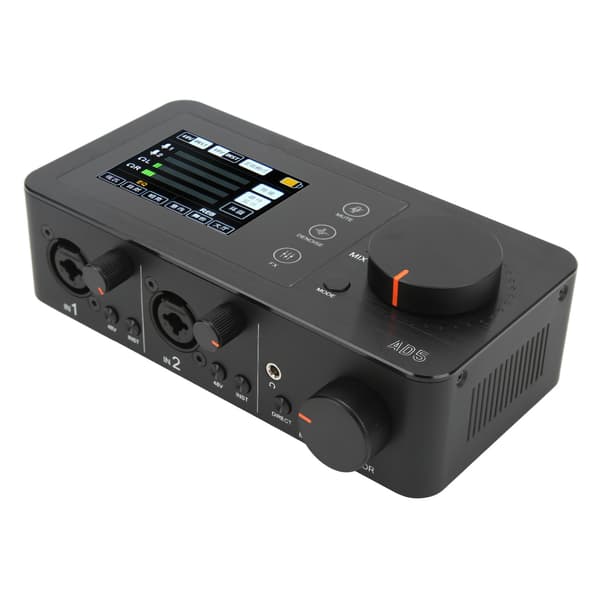 AD5 Audio Interface Lydkort Multifunktion Dobbelt XLR 6,35 mm med LCD-skærm Professionelt Lydkort til Live