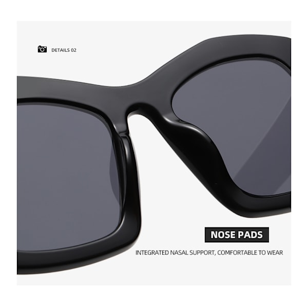 Vision Retro Vintage Cateye Fyrkantiga Solglasögon Plastbågar 90-talets Solglasögon Mode Klassiska 70-talets Glasögon