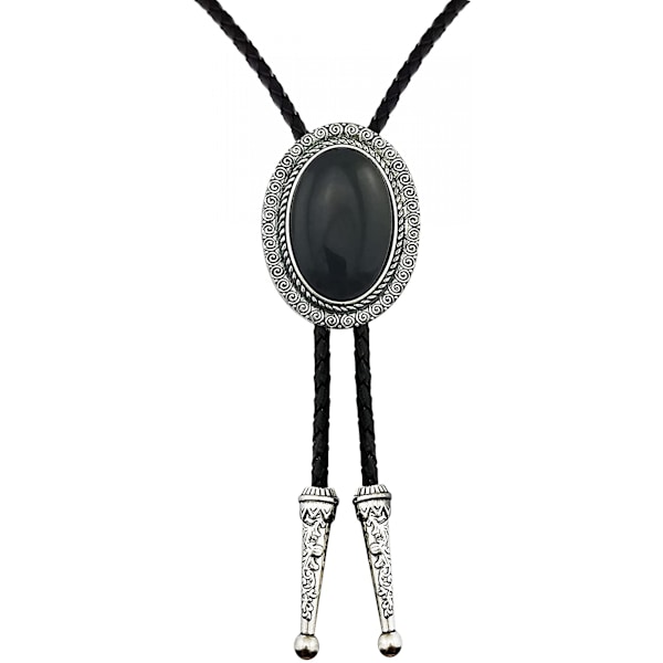 Retro Nyhed Western Cowboy Keltisk Sort Sten Bolo Tie Halskæde Til Mænd