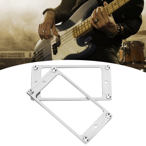 2 st elgitarr pickup-ram, ersättning för gitarr, metall humbucker pickup-monteringsring för dekoration, silver