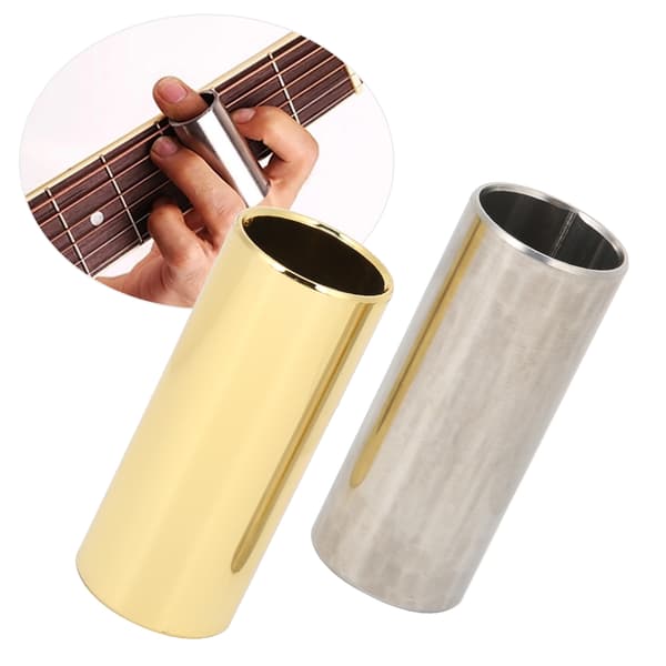 2 st gitarr-slide set i metall, fingerinstrument, tillbehör för elbas, banjo, ukulele M02232