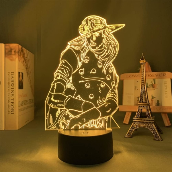 WJ 7/16 farger USB LED-lampe Manga Figur Gyro Zeppeli Anime 3D lys berøring fjernkontroll bryter akryl illusjon nattlys for soveromdekor