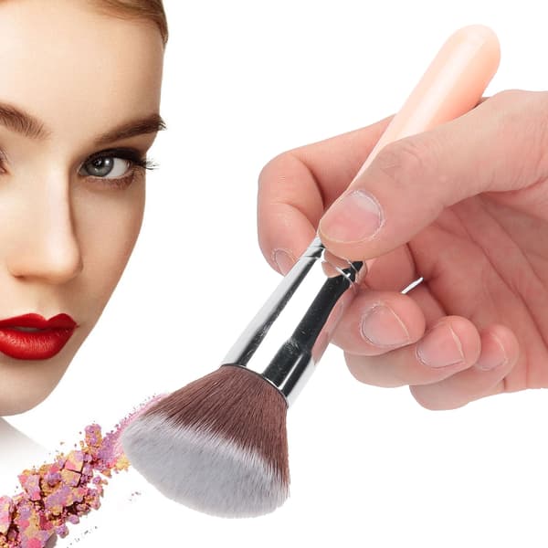 Vifteformet sminkebørste Myk nylonhår Løs pudder Blush Foundation Highlight børste