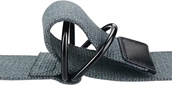 Lerretsbelte for menn og kvinner med svart D-ring 3,81 cm bred ekstra lang solid, grå