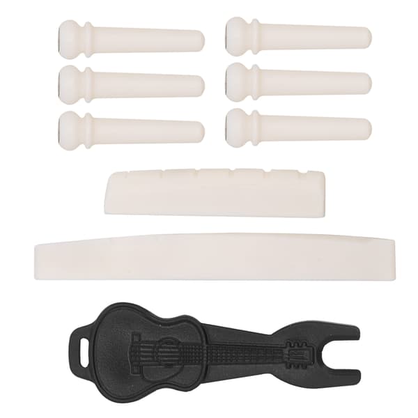 Folk Guitar Bridge Pin Kit Bone Saddle Nut Nail Puller Musikinstrument Tilbehør
