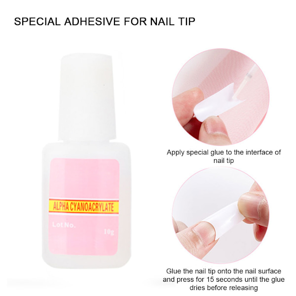 100 st/låda Konstgjorda nagelspetsar Nagelklippare Lim Nagelfil Nagelkonst Manikyrset KitTyp C
