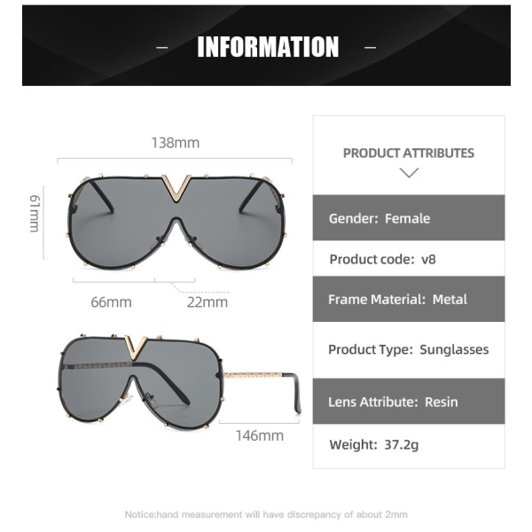 Solglasögon för Kvinnor Män Klassiska Lady UV400 Protection Gradient Lens Solglasögon