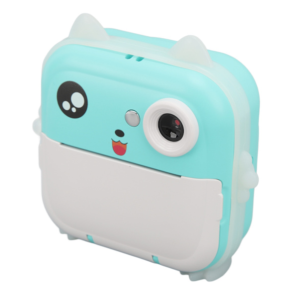 Barn söt utskrift kamera 24MP Multi Zoom Cartoon Smart Kids Instant  Kamera Termisk utskrift Digital Mini Kamera Blå