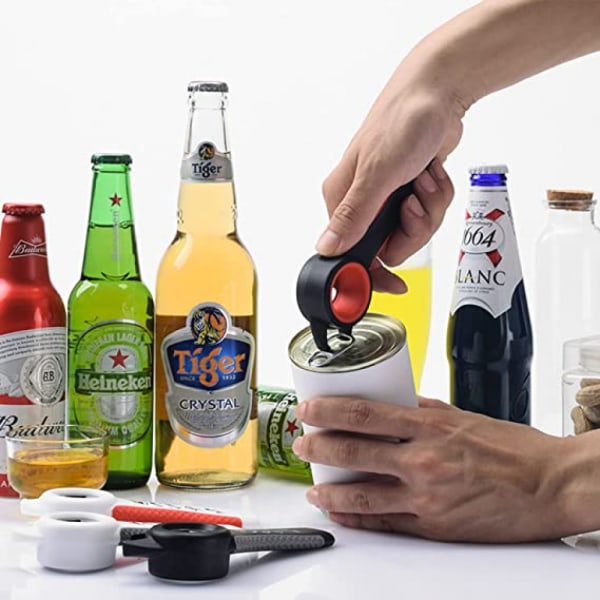 2 st 5-i-1 Multi Bottle Bottle Opener, Can Opener, Kitchen Multi Tool Opener, Lid Twist Gripper (Svart/Vit)