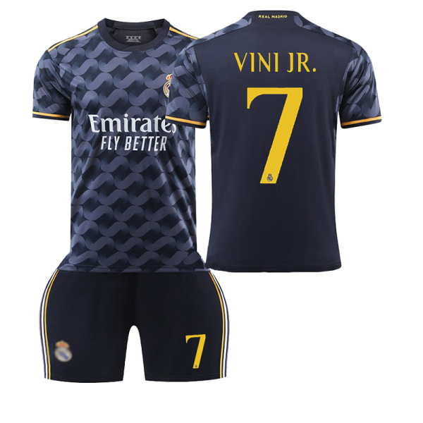 23/24 säsong Real Madrid bortaställ fotbollsdräkt för barn 7 VINI JR. Children's size28