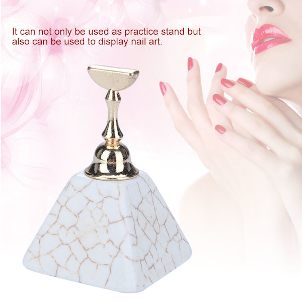 Magnetisk negletip øvelsesstand base legering holder neglekunst display stand manicure værktøj (Beige)