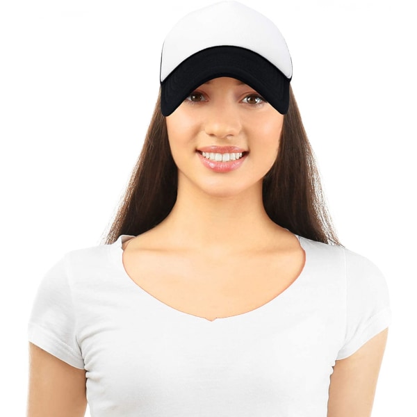 AVEKI To-farget Trucker Hat Sommer Mesh Cap med Justerbar Snapback-stropp