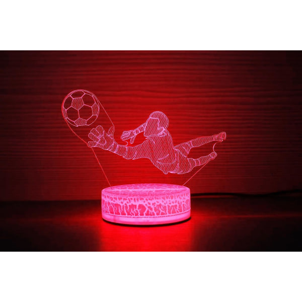 WJ 3D Fotboll LED Nattlampa Illusion Nattlampa 16 Färgförändrande Bordsdekoration Present Akryl Platt ABS Bas USB-kabel Leksak