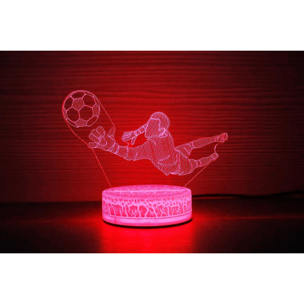 WJ 3D Fotboll led Nattljus Lampa Illusion Nattljus 16 färger Bytebord Skrivbordsdekoration Present Akryl Platt ABS Base USB kabelleksak