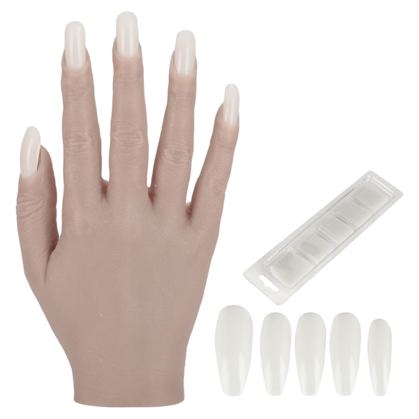 Silikon nagelträningshand flexibel led nagelkonstövningshand böjbar mannekänghänder#01