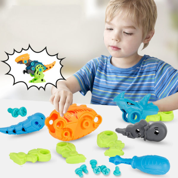 Leksak för 4 5 6 7-åriga pojkar Ta isär Dinosaurieleksaker för barn Set med  elektrisk borr Byggteknik Leksats 918d | Fyndiq