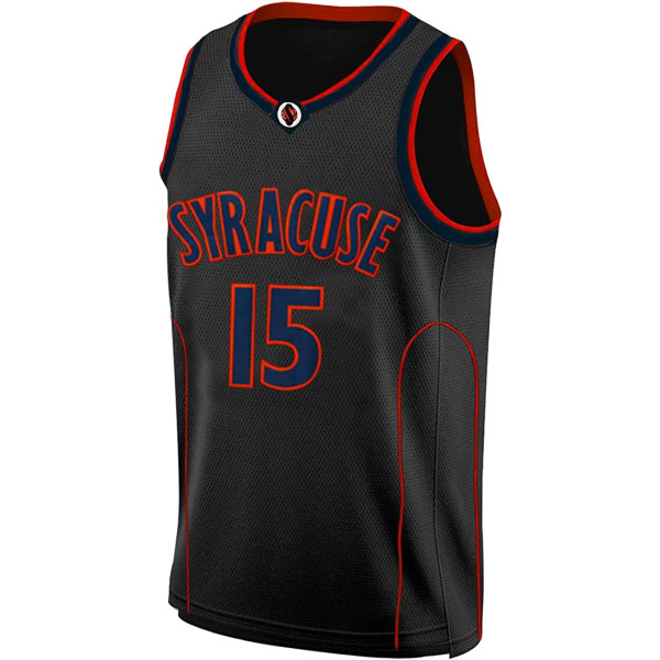 Herr College Sports #15 Vintage Broderad Basketbolltröja, 90-talets Hip Hop Kläder svart—XL