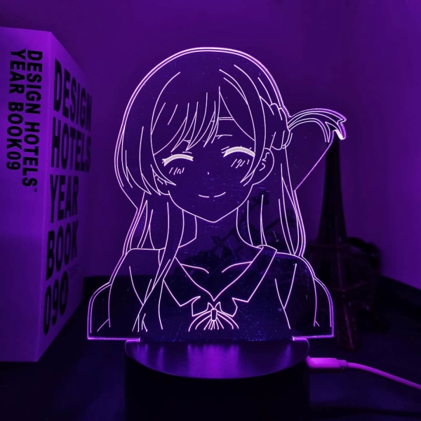 WJ Darling i FRANXX Led Nattljus för sovrumsinredning Nattlampa Anime Presentbord 3D Lampkod Darling i FRANXX