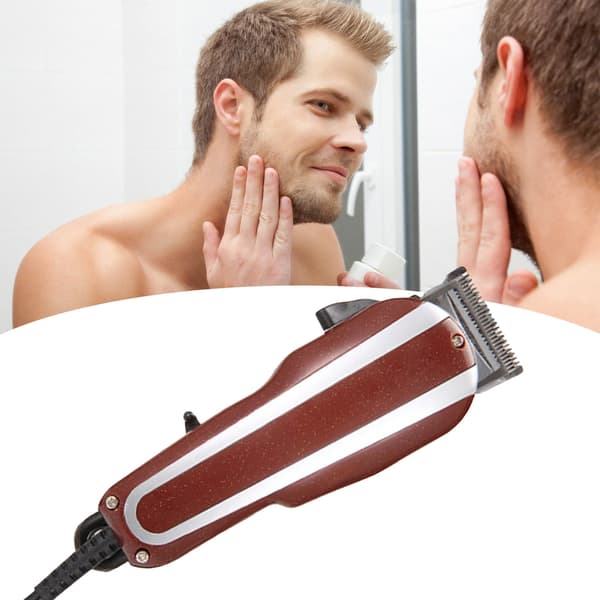 Mænds Hårklipper Professionel Rustfrit Stål Ergonomisk Hår Trimmer til Hjem Salon Rød