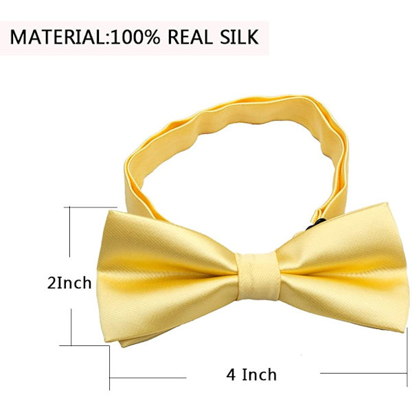 Klassinen Poikien Perhosolki - Hääjuhla Muodollinen Esitiedot Säädettävä Silkkisolki Lapsille, Keltainen