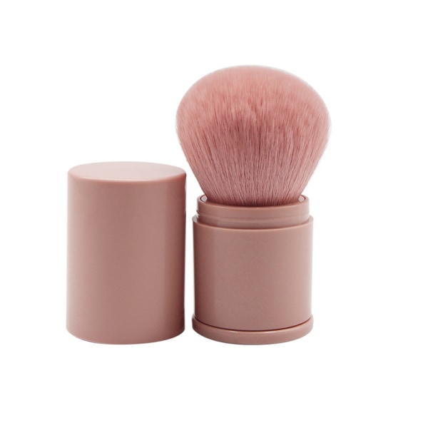 Retractable Kabuki Makeup Brush, Powder Brushes Foundation Travel Foundation Brush for Blush & Powder (Pink)