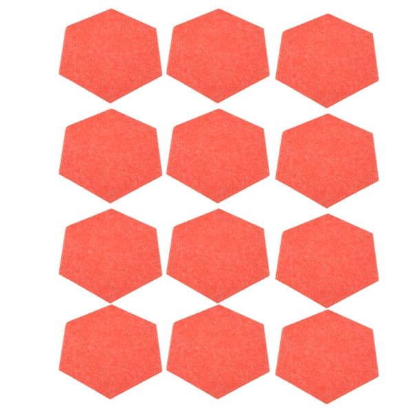 12 stk Lydabsorberende Panel Hex Akustisk Isolasjon Lydisolering Skumsett Kit for HjemRosa