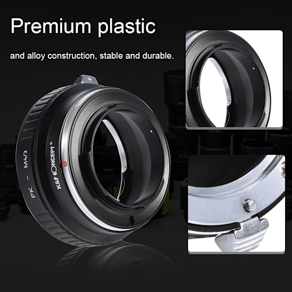 K&F Concept 1 st robust objektivadapterring för PK-objektiv för M4/3-kameror med DSLR-fattning