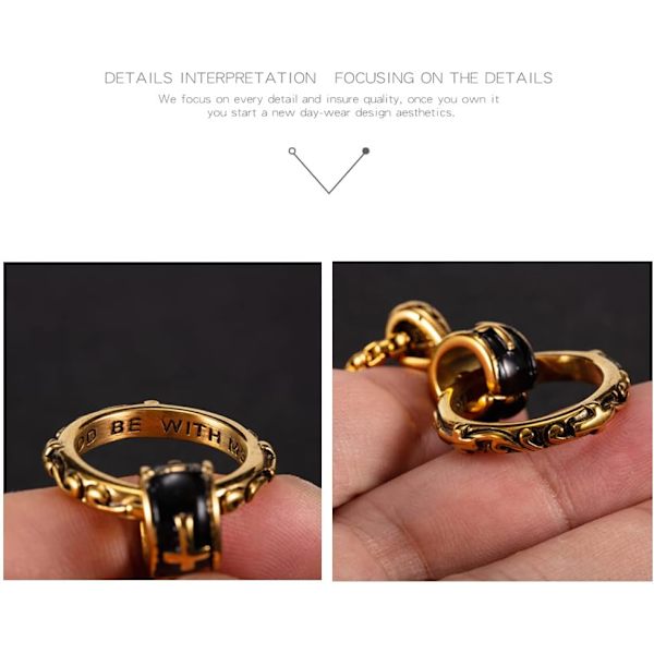 Kors Eternal Ring Vedhæng Halskæde Rustfrit Stål Vedhæng Halskæde til Mænd Kvinder Bedste Ven Halskæder N 18K Gold