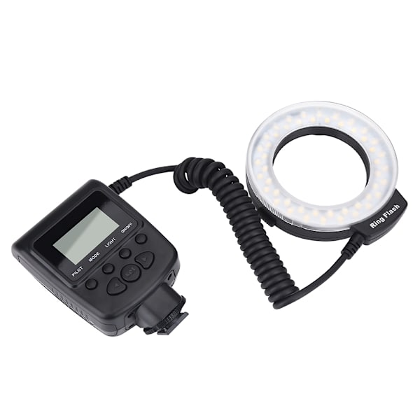 Bärbar LED-ringblixt med adaptrar och färgdiffusorer, fototillbehör för Nikon