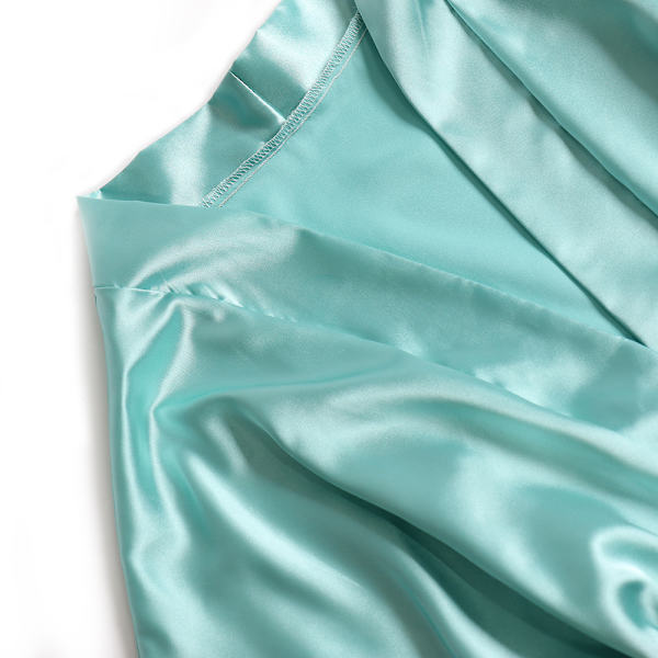 Naisten satiini silkki kylpytakki vino V-kaula lyhyt kimono takki morsiusneitojen takki  ------ Mint Green (koko L)
