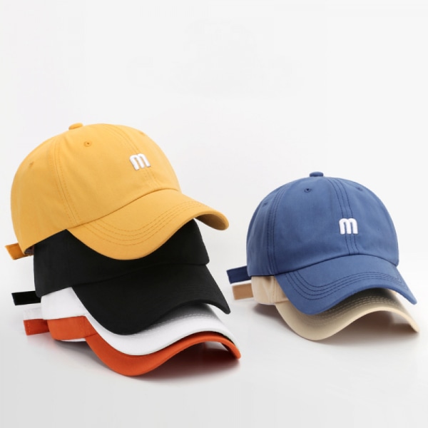 Dotpet Enkla Broderade Bokstäver Peaked Cap Dam Street Shade Curved Brim Baseball Cap(Beige)