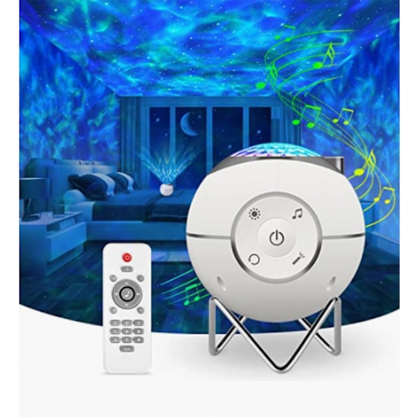 Stjerneprojektor, Galaxy Projektorlys 360° Rotasjon Stjernelys Projektor med USB Oppladbar, Hvit for Barn Voksne Gaver Fest Romdekor