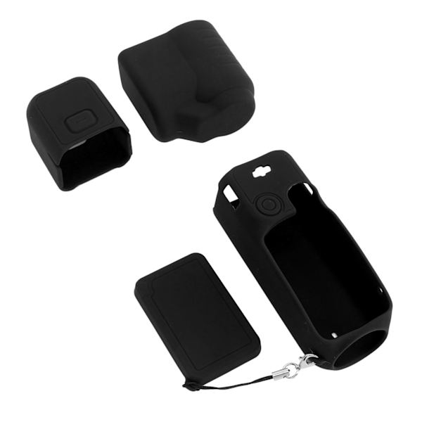 4 i 1 skyddande fodral för Osmo Pocket 3 silikon skärmskydd linsskydd ärm actionkamera tillbehör set med snöre svart