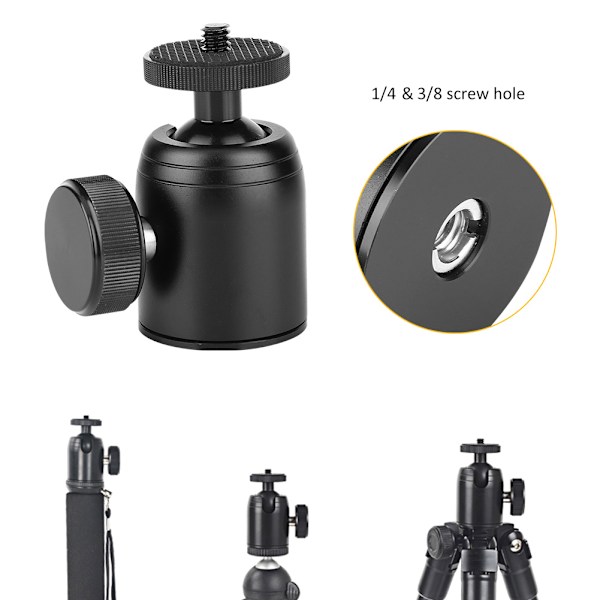 K26 360° roterande ministativ Monopod Panoramisk kulhuvud 1/4 tum fäste för SLR-kamera
