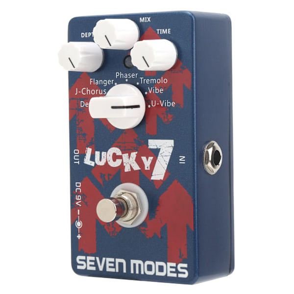 Effektpedal 7 moduser Multieffekter Modulasjonsforsinkelse Faseeffektor Gitartilbehør DC 9V