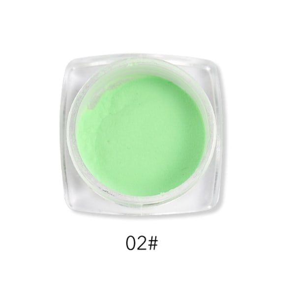 6 färger nagelkonst fluorescerande pulver damm manikyr dekoration #02