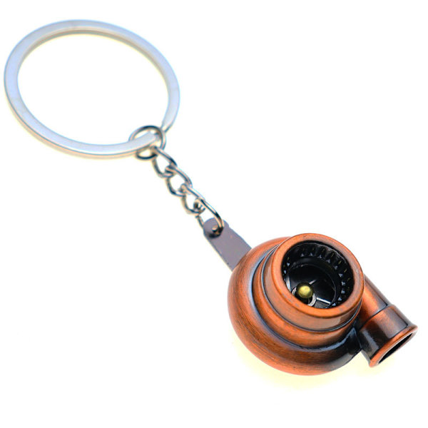 Nøglering Bildel Bil Gave Nøglering Ring Bilmodifikation Turboladet Nøglering Metal Turbo Nøglering Vedhæng（farve： Rød Bronze