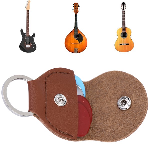 4 st slumpmässiga färger elektrisk bas akustisk gitarr plektrum med plektrumväska (brun väska)