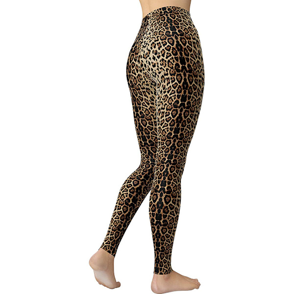 Mjuka, hög midja, printed skinny stretch yogabyxor för kvinnor (print 4)