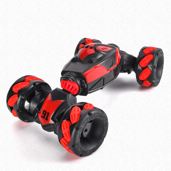 Elektrisk RC-bil - 2,4G 4WD RC-stuntbil, joystickkontroll, gestavkänning, 2 uppladdningsbara batterier, present till pojkar och flickor 6+