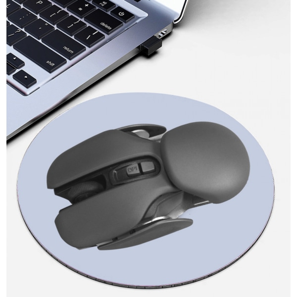 Uppladdningsbar trådlös mus med 2,4 GHz Nano USB -mottagare, metallbas, ergonomisk optisk bärbar mus för PC, bärbar dator, dator, surfplatta - Silvergrå