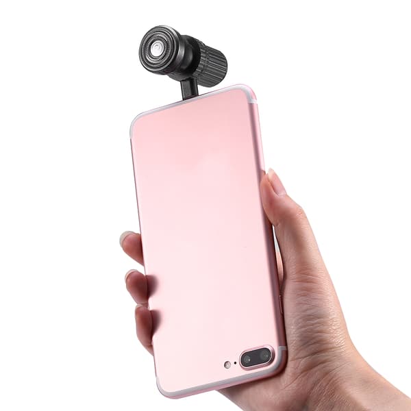 Men Shaver Mini Micro USB OTG Bærbar Elektrisk Barbermaskin Skjeggtrimmer For Iphone Grå