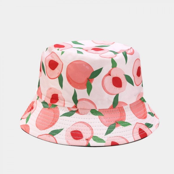 AVEKI Cute Bucket Hat Beach Fisherman Hats för kvinnor, vändbar dubbelsidig slitage, persika