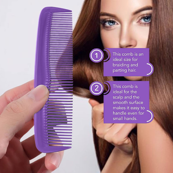Hårvårdskam 4-pack - Obrytbar - herrkam/fintandad kam/peines para cabello Purple 4 Count (Pack of 1)