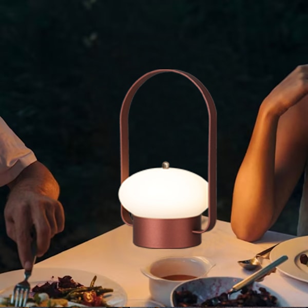 Trådløs Lantern Bordlampe LED, Bærbar Camping Lanternelykt Dimbar, Berøringslampe Oppladbar for Soverom, Utendørs, 3 Fargetemperaturer red