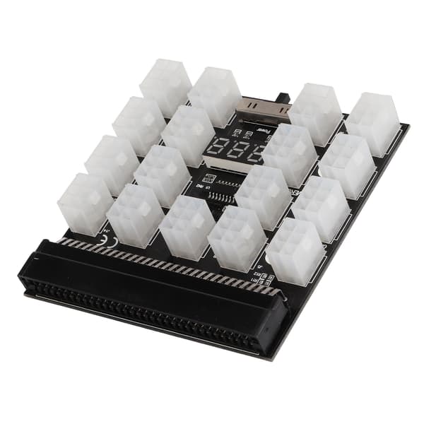 Strømbryterkort strømforsyning serveradapter 17 porter 6-pin LED spenningsdisplay tilbehør