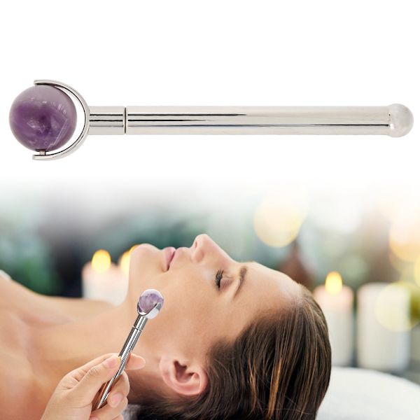 Jade Roller til ansigts-, øjen- og pande-massage, anti-aging, rynkefjerner, massageapparat, lilla