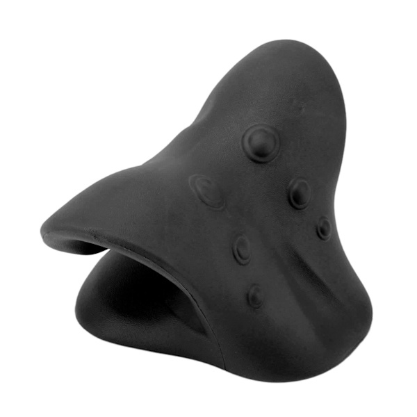 Nakke- og skulderafslapper til smertelindring U-formet design Spinal Traction Deep Cervical Massagepude Sort