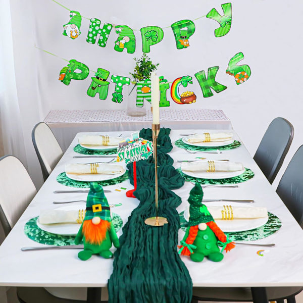 Grønne Engangs Dugunderlag Sett med 12 Runde 13 Tommer Grønn Folie Mesh Bordunderlag 12 Pakk Grønne Servietter for Spisebord Bryllup Fødsel Green 12