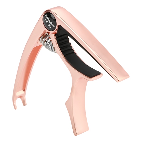 Enhands snabbväxlande metallklämma Capo Gear Pin Remover för akustisk folk gitarr (roséguld)